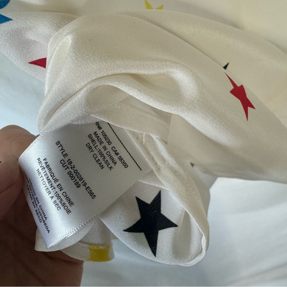 Equipment 100% Silk Rainbow Star Print Top - Picture 7 of 13